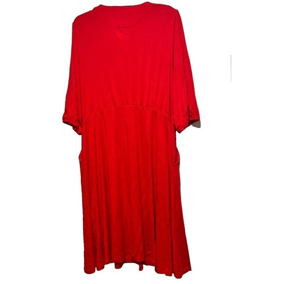 Draper James Womens Fit & Flare Dress 2XL Red 3/4 Sleeve Surplice Neck Pockets - Picture 2 of 9
